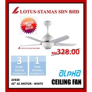 ALPHA AF838 42" AC MOTOR CEILING FAN WHITE COLOUR (PENANG AUTHORISED DEALER)