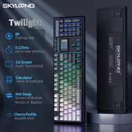 SKYLOONG GK104 Pro คีย์บอร์ดเชิงกลไร้สายขนาดเต็ม 3 โหมดการเชื่อมต่อ 3.0 หน้าจอ LED 3 ปุ่มสวิตช์สัมผั