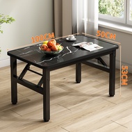 Meja Lipat Portabel Meja kantor besi  Meja Makan Aesthetic Dengan Sticker Marmer Dining Table Meja P