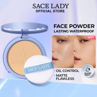 SACE LADY Compact Powder Lasting Waterproof Setting Powder Oil Control, Bedak Muka Pusam Kawalan Min