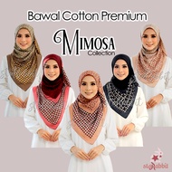 Bawal Corak Printed Square Cantik Cotton Premium Banyak Corak Collection Camellia / Mimosa / Hawa / Akasia