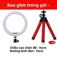 Đèn Ring Light LED 26cm Có Thể Điều Chỉnh Độ Sáng Kèm Chân Máy Và Giá Đỡ Điện Thoại Đèn Ring Light H