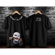 T-SHIRT DISTRO PARTNER IN CRIME EARTH T-SHIRT FRONT SCREEN PRINTING MASK T-SHIRT MEN'S DISTRO T-SHIR
