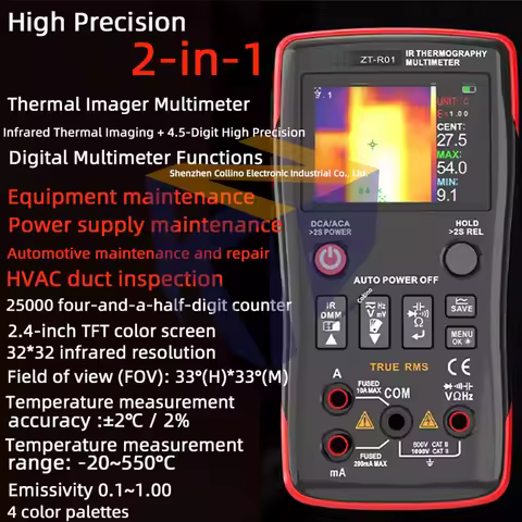 1pcs ZT-R01 ZT-R02 handheld high-definition infrared thermal imager multimeter
