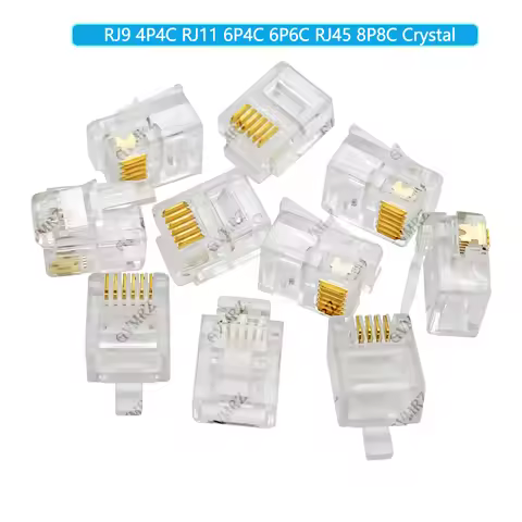 Cable End Connectors 4Pin/6Pin/8Pin Plugs telephone connector internet connector RJ9 4P4C RJ11 6P4C 