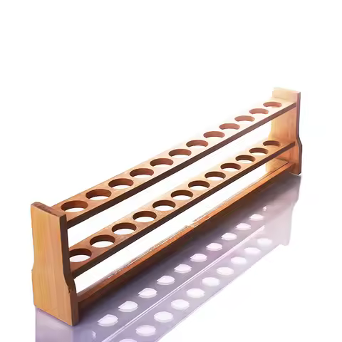 Wooden colorimetric tube rack,10mL/25mL/50mL/100mL,12 holes, Colorimetric cuvette rack wood rack