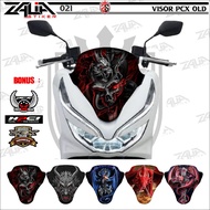 MERAH Honda PCX 150 OLD COOL DRAGON WINSHIELD visor sticker (021) / RED DRAGON WINSHIELD sticker / B