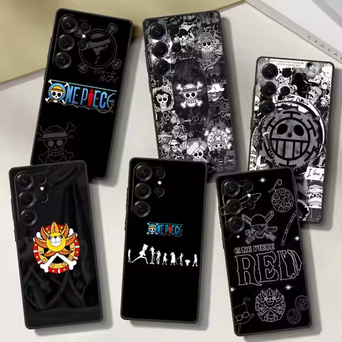 One Piece Logo Case for Samsung Galaxy Note 20 Ultra 5G 9 10 Plus Black TPU Phone Cover J7 J8 2018 J