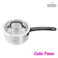 [ Cutie Pana ] [ Local Ready Stocks ] iGOZO 16cm Elite 304 Stainless Steel Saucepan + Glass Lid | Kitchenware Cookware