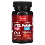 Jarrow Formulas Ultra Strength Methyl B-12 &Methyl Folate - 60 Chewable Tablets, Cherry Flavored Bio