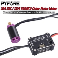 PYFORE 25A ESC 1224 4500KV Outer Rotor Motor Brushless Combo for FMS FCX24 FCX24M SCX24 1/24 RC Craw