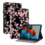 全城熱賣 - 適用於三星 Galaxy Tab S7 FE/S8+/S7+ 水晶彩繪平板皮套（梅花）