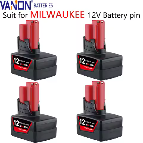 VANON 1/2/4Pack M12 12.0Ah 12V Lithium Battery Replace for Milwaukee 48-11-2460 48-11-2411 48-11-242