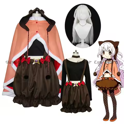 Anime Puella Magi Momoe Nagisa Cosplay Costume Wig Magical Girl Ver. Outfit Set For Halloween Carniv