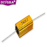 1PCS RX24 5W Aluminum Power Metal Case Wirewound Resistor 1R 2R3R5R6R8R10R20R100R150R1K 10K Ohm 0.1R
