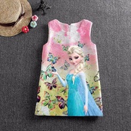 Disney Frozen Anna Elsa Dresses for Girls Snow Queen Elsa Dress Vestidos Butterfly Flower Dress Kids