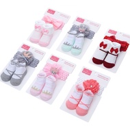 Baby Girl Headband Sock 2 in1 Elastic Hairband Girl Rabbit Floral HairBand Headwear Gift Set Newborn