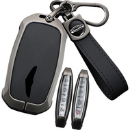 SANRILY Metal & Leather 5 6 7 8 Button Smart Key Fob Cover Case Fit for Genesis GV80 G80 2025 GV60 G