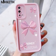 MHKEID Case For OPPO A55 Pink Bow Pattern Phone