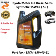 Toyota Motor Oil Diesel Semi-Synthetic ( 15W40 ) - 5L ( SSCI4-15W40-5L )