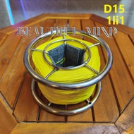 D15 stainless steel kite reel with 500m of 1mm 1 square Chinese string for flying flute kites 1m5 1m