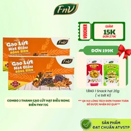 Combo of 2 boxes of brown rice, seaweed, cashew nuts, FNV nutritional sugar-free snacks, 3 boxes x 7