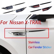 1Set Car Fender Stainless Steel Side Label For Nissan X-Trail Xtrail T30 T31 T32 2014-2022 Accessories