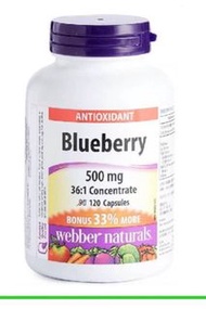 Webber Naturals 明目抗衰老濃縮藍莓精華36:1（500毫克）加量裝（多3 3% ）120粒