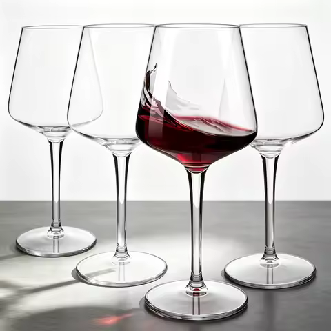 MICHLEY 15oz Breakable Floating Plastic Wine Glass Goblet Transparent Tritan Plastic Wine Juice Drin