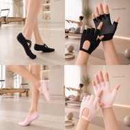 [NEW] Strong Grip 2 Sizes SET Yoga Gloves Socks Pilates Anti Slip Finger Sock Breathable Cotton Prem