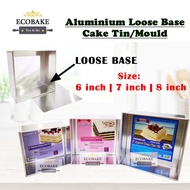 6/7/8 Inch Aluminium Deep Square Cake Tin Mould With Loose Base (Deep 85mm)