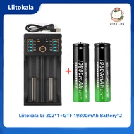 GTF 3.7V 18650 19800mAh lithium rechargeable battery+Liitokala Lii-202 charger