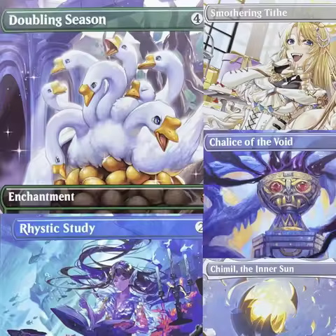 WOT LCC HOLO4-Ⅰ03 Tcg proxy magical cards Rhystic Study Smothering Tithe Doubling Season Parallel Li