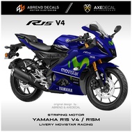 YAMAHA R15 V4 MOVISTAR STRIPING MOTORCYCLE STICKER/ VARIATION R15M CUSTOM DESIGN / STOCK DECAL