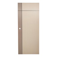 AZLE ประตูภายใน UPVC L0A-G2C 80X200 ซม. สี WALNUT/BEECH เจาะลูกบิด จัดส่งโดย HomePro