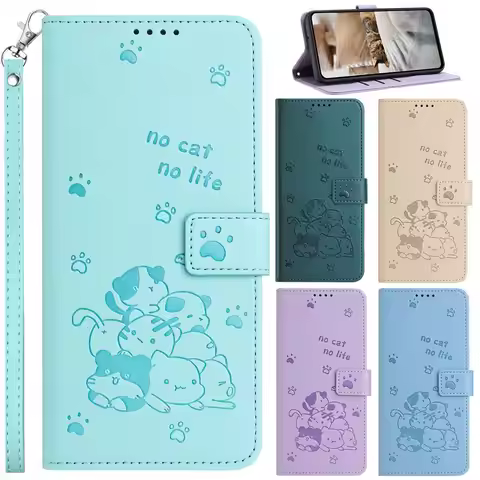 Strap Leather Phone Case for Funda Samsung Galaxy S25 S24 Ultra S23 FE S22 S21 Plus 5G S10 S8 S9 Cas