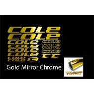【Ready Stock】▼COLE BIKE FRAME DECALS