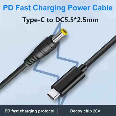 PD65W 20V USB Type C to DC5525 Power Charger Adapter Cord Connector For TS100 Pine64 Pinecil Electri