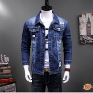 ✦Ready Stock✦ jaket jeans lelaki denim coat Denim jacket men's slim vintage stretch jeans suit trend
