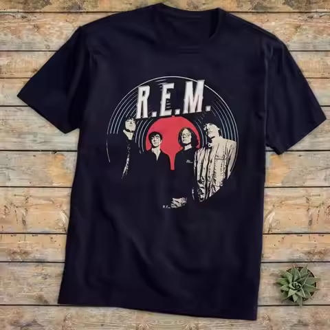 Rem Rock Band For Fans Cotton Black Full Size T Shirt
