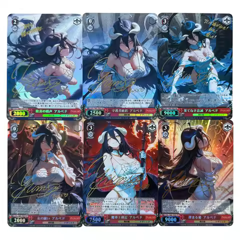 6Pcs/set Diy Self Made Goddess Story Albedo Ws Collection Card Refraction Color Flash Gold Hot Signa