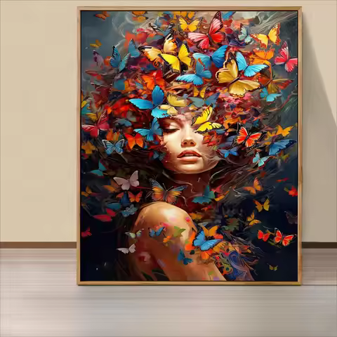 Woman Surrounded by Butterflies 500/1000/1200/2000 PCS Jigsaw Puzzles Family Activity Games for Game