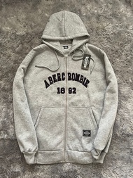 JAKET SWEATER HOODIE ABERCROMBIE ZIPPER ABBU LOGO BORDIR PRIA & WANITA BAHAN FLEECE TEBAL