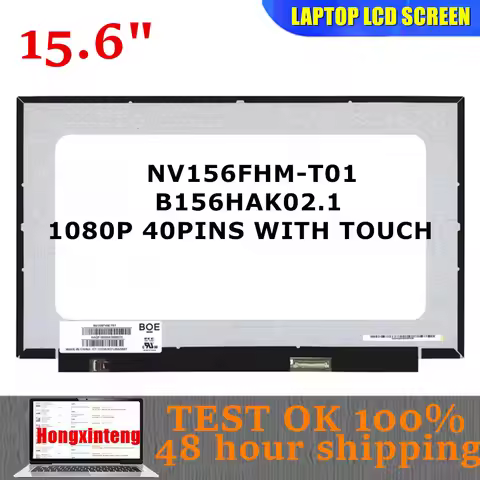 Original 15.6" FHD 108P IPS 40PINS ON-CELL Touch Screen NV156FHM-T01 FIT B156HAK02.1 NV156FHM-T01 V8