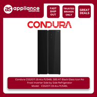 Condura CSS207i 19.4cu ft/548L SBS AT Black Glass Icon No Frost Inverter Side by Side Refrigerator