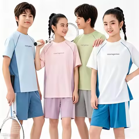 3 to 16 Years Boy Sportswear Football 2 Piece Kids Training Set Girls Teen Basketball Running Clothi