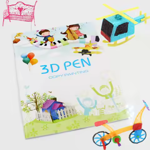 Creativity 3D Pen Drawing Book Suitable for 3D Children's Printing Pen Reusable 40 Patterns Transpar