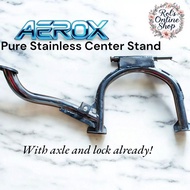 Aerox Center Stand V1/V2 (Main Stand) Stainless With Shafting - Heavy Duty Stainless Center Stand