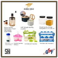 Monaco Pastela 7 in 1 2-Tier Plastic Spice Rack with Spoon - Salt, Pepper, Powder Spice Rack - GHS