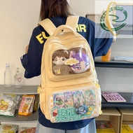 At0 Japanese Minimalist Rucksack Transparent Ita Bag Large Capacity Portable Rucksack Daily Female B